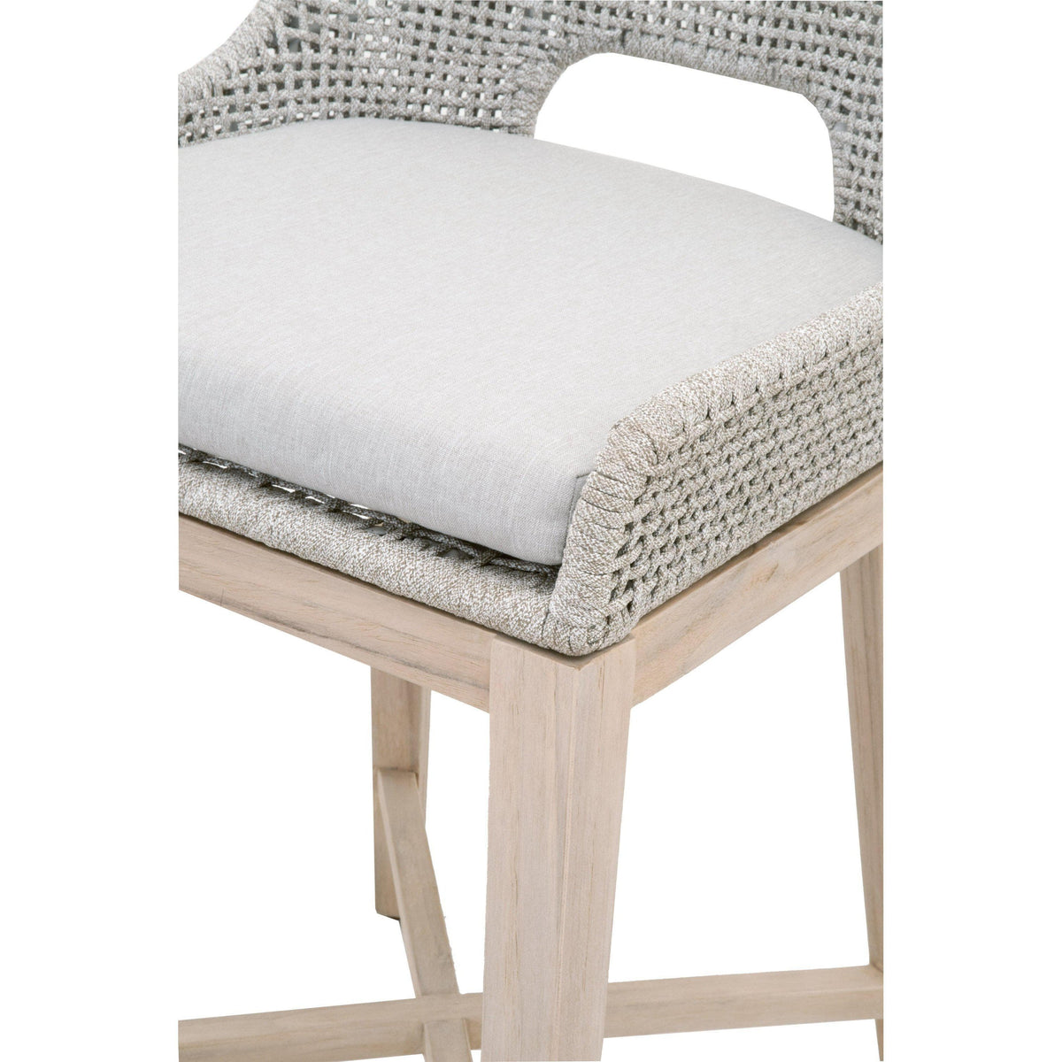 Tootsie Outdoor Taupe & White Counter Stool