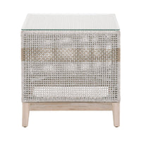 Tootsie Outdoor Taupe & White End Table