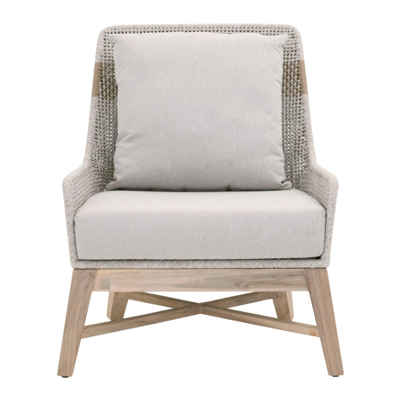 Tootsie Taupe & White Rope Outdoor Club Chair