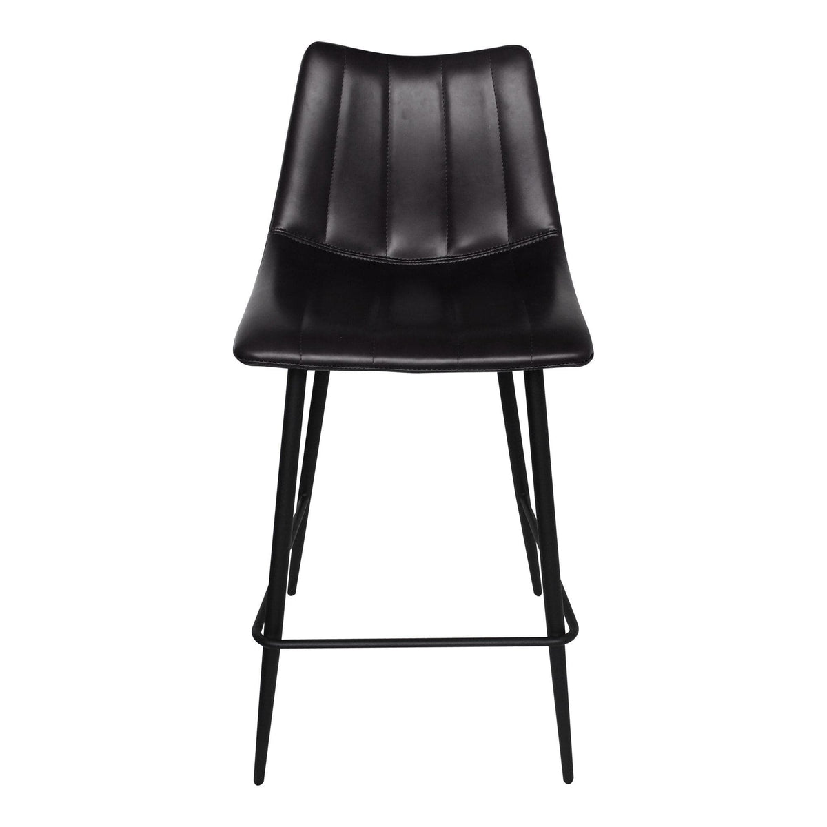 Alibi Black Faux Leather Counter Stool, Set of 2