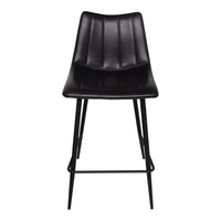 Alibi Black Faux Leather Counter Stool, Set of 2