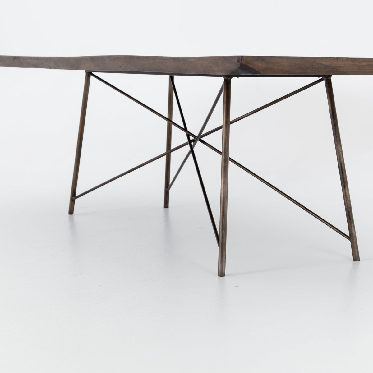 Ramsey Wood & Bronze Rectangle Dining Table