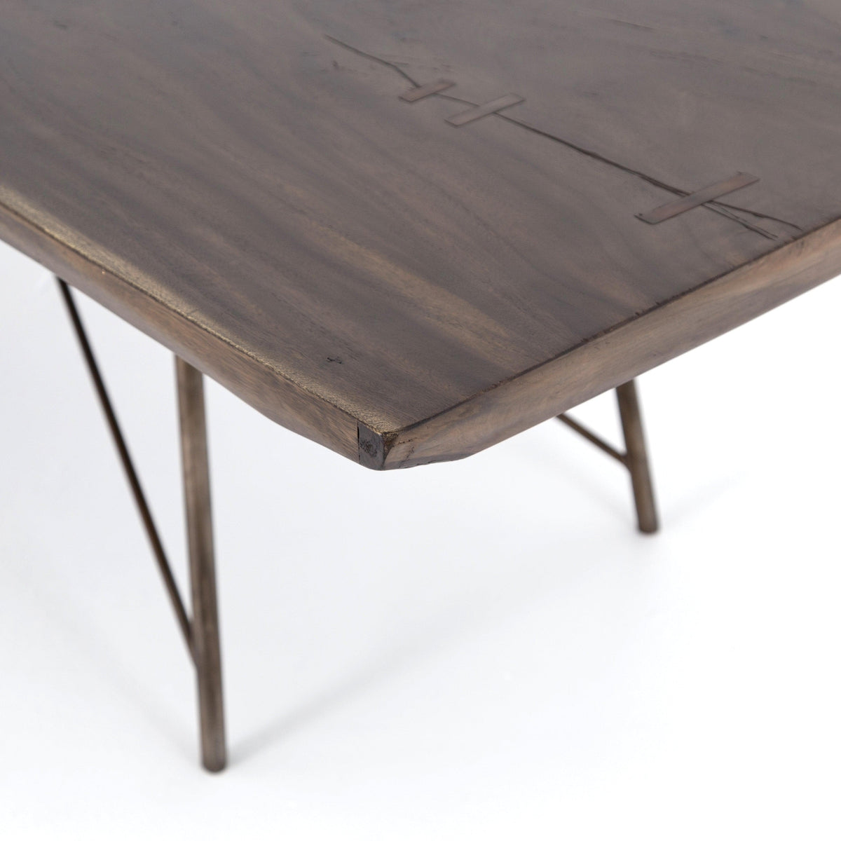 Ramsey Wood & Bronze Rectangle Dining Table