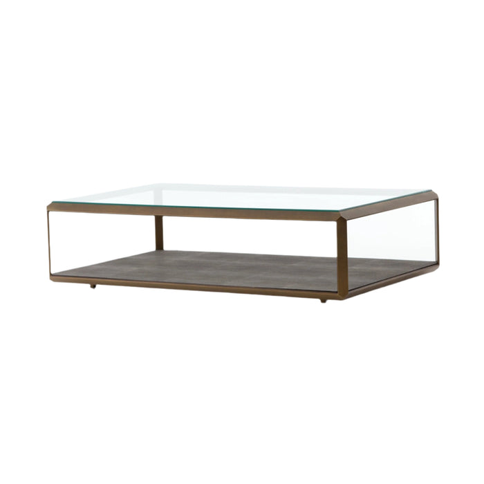 Grey Shagreen Shadow Box Coffee Table