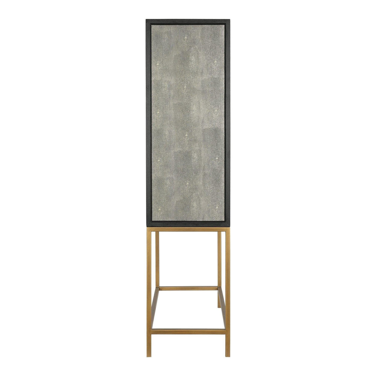 Mako Grey Shagreen & Brass Bar Cabinet