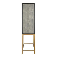 Mako Grey Shagreen & Brass Bar Cabinet