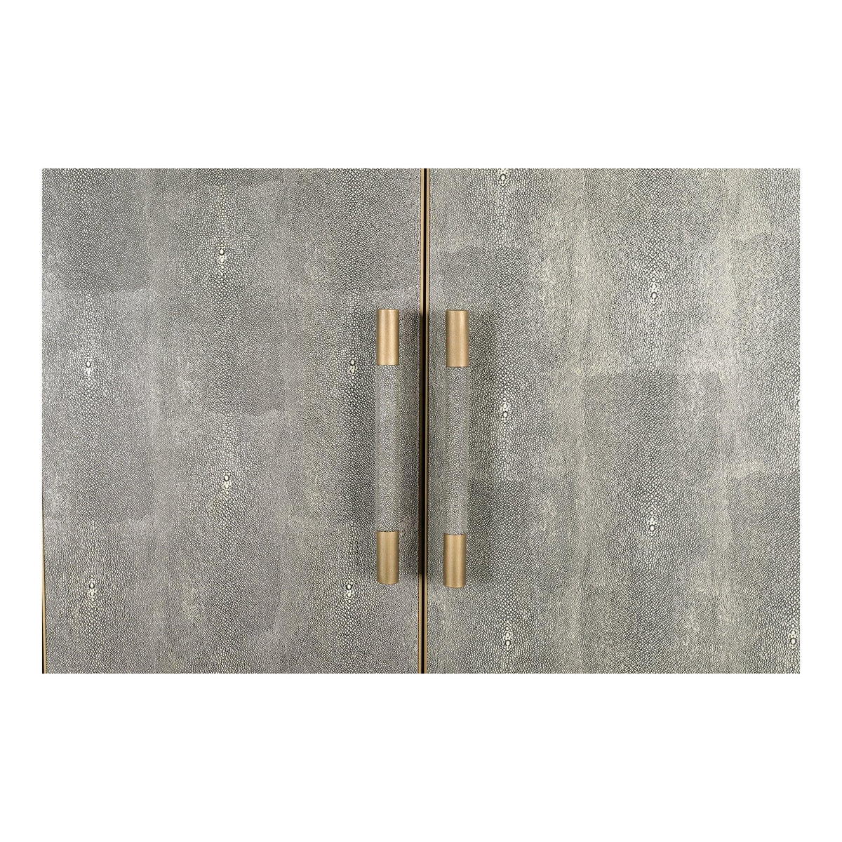 Mako Grey Shagreen & Brass Bar Cabinet