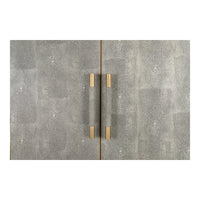 Mako Grey Shagreen & Brass Bar Cabinet