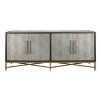 Mako Grey Shagreen & Brass Sideboard