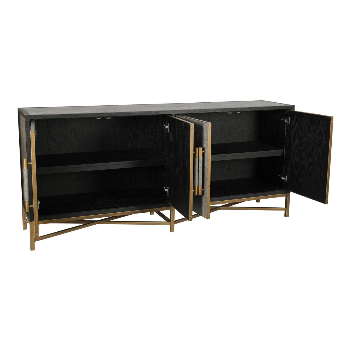 Mako Grey Shagreen & Brass Sideboard