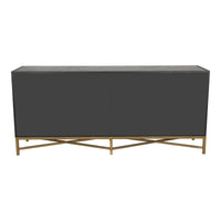 Mako Grey Shagreen & Brass Sideboard