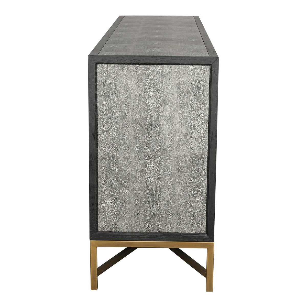 Mako Grey Shagreen & Brass Sideboard