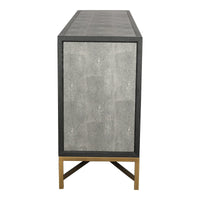 Mako Grey Shagreen & Brass Sideboard