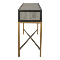 Mako Grey Shagreen & Brass Console Table