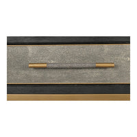 Mako Grey Shagreen & Brass Console Table