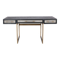 Mako Grey Shagreen & Brass Desk