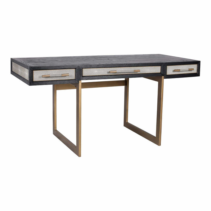 Mako Grey Shagreen & Brass Desk