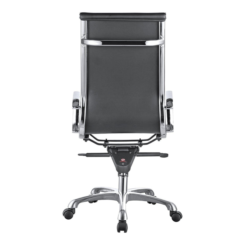 Black Vegan Leather Swivel Office Chair