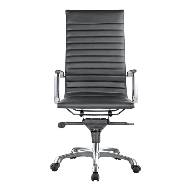Black Vegan Leather Swivel Office Chair