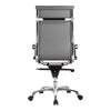 Grey Vegan Leather Swivel Office Chair
