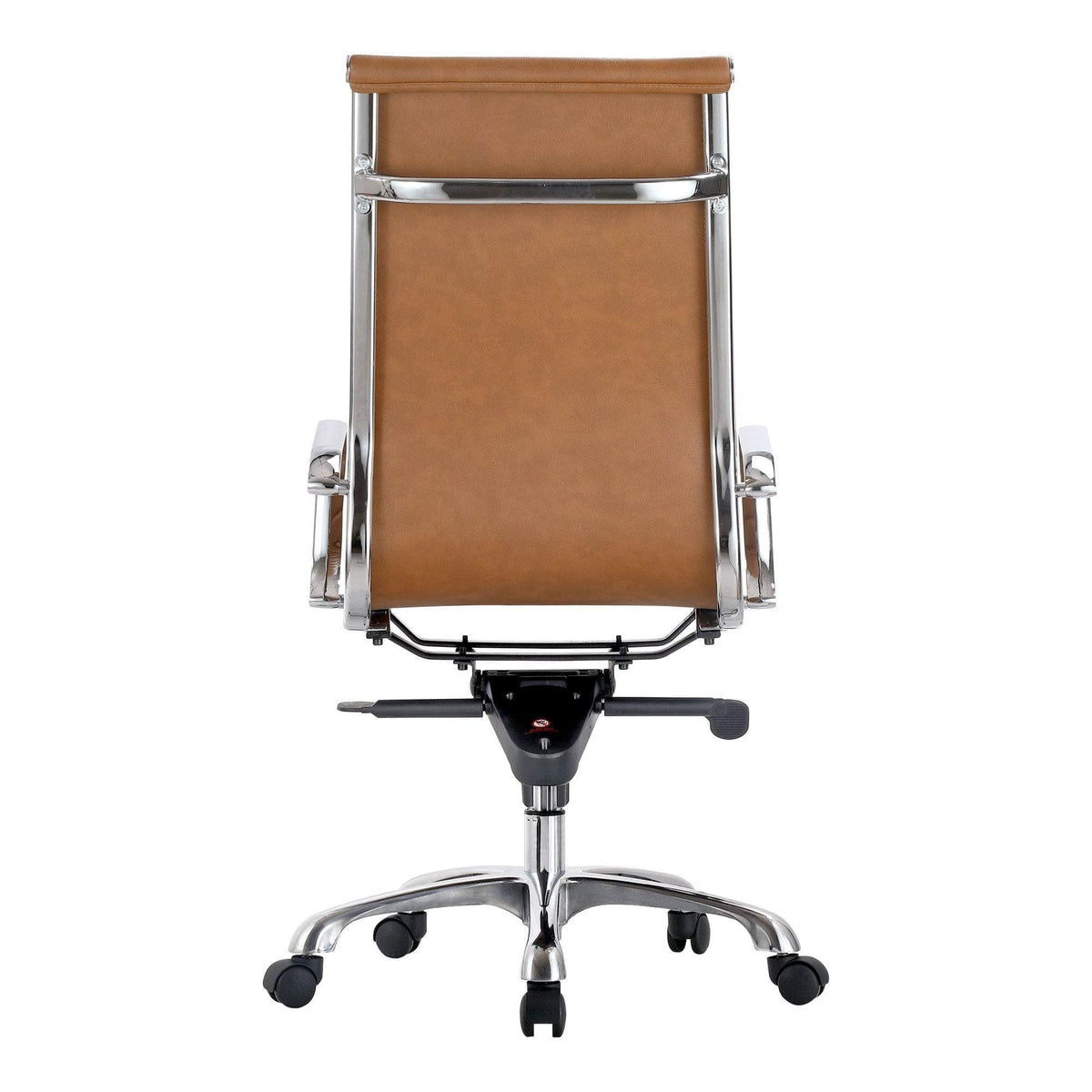 Tan Vegan Leather Swivel Office Chair