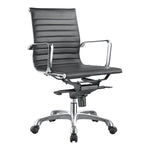 Black Vegan Leather Low Back Swivel Office Chair