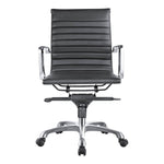 Black Vegan Leather Low Back Swivel Office Chair