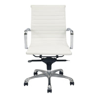 Ivory Vegan Leather Swivel Office Chair