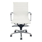 Ivory Vegan Leather Swivel Office Chair