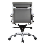 Grey Vegan Leather Low Back Swivel Office Chair