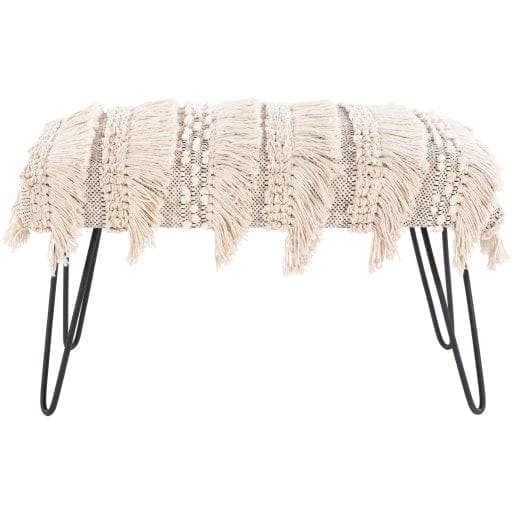 Adilah Cream Hand Woven Bench