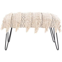 Adilah Cream Hand Woven Bench