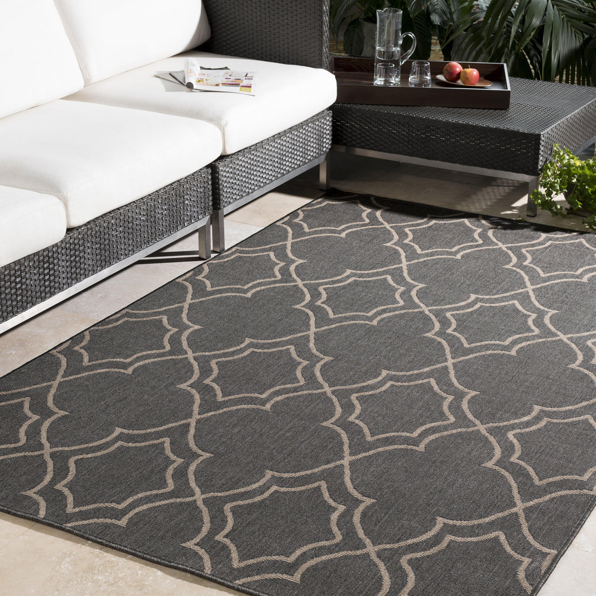 Alfresco Black & Cream Outdoor Rug