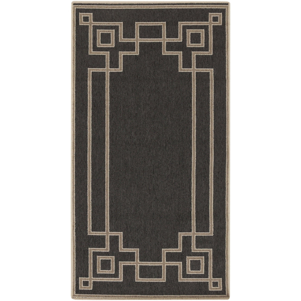 Alfresco Black & Beige Outdoor Rug