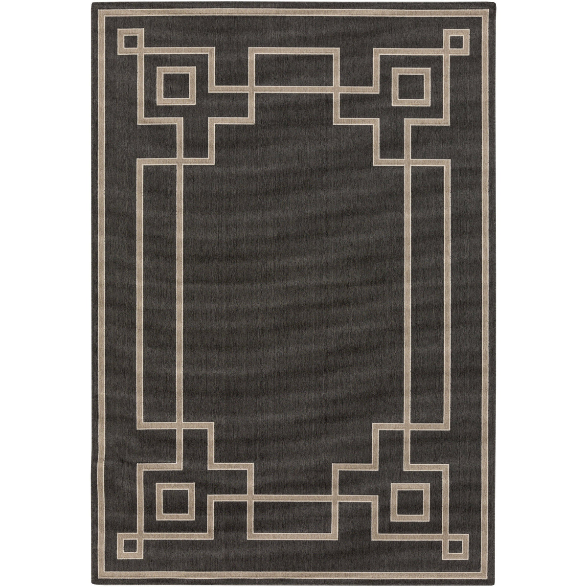 Alfresco Black & Beige Outdoor Rug