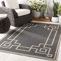 Alfresco Black & Beige Outdoor Rug