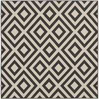 Alfresco Black & Cream Diamond Patterned Rug