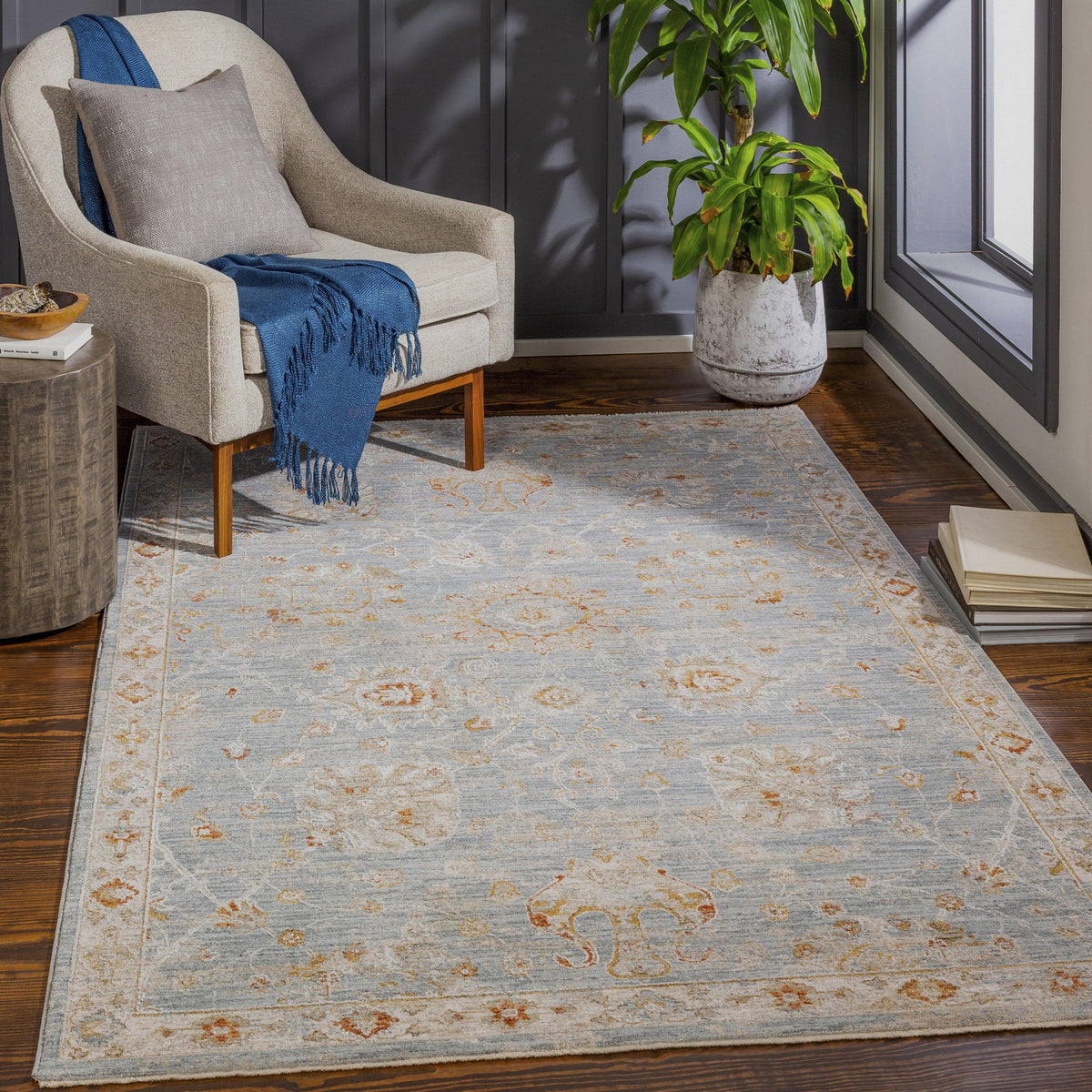 Avant Garde Blue & Light Beige Rug