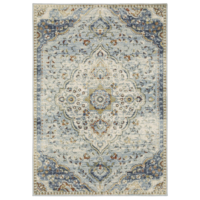 Branson Blue Multi-Colored Traditional Rug