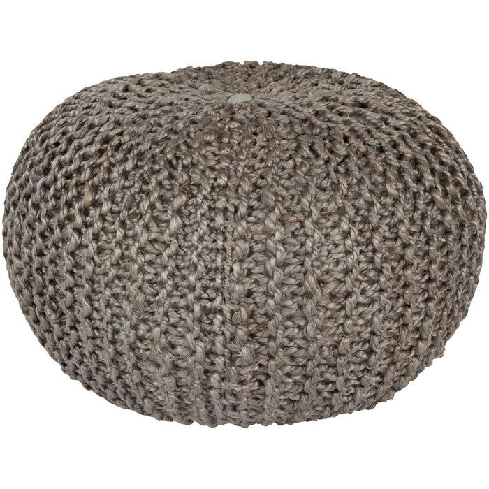 Bermuda Gray Jute Round Ottoman