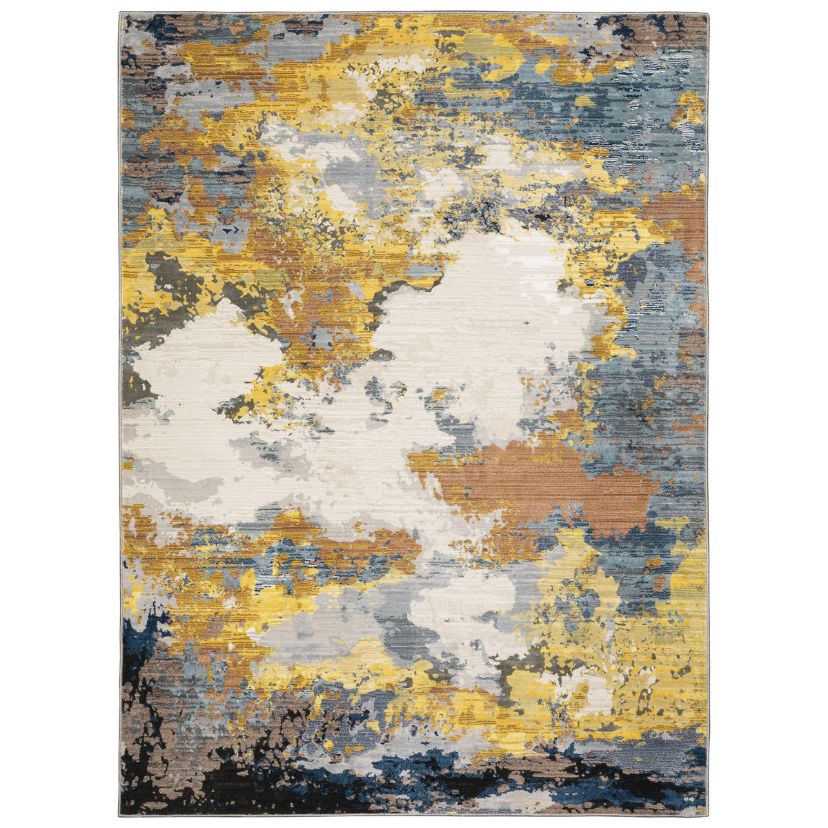 Caravan Indigo & Yellow Contemporary Rug