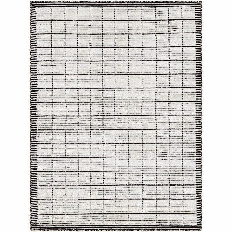 Carre Black And Gray Hand Loomed Rug