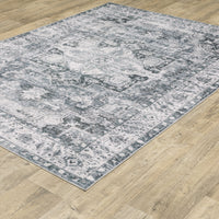 Charleston Charcoal & Ivory Washable Rug