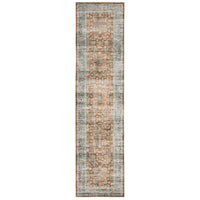 Charleston Rust & Blue Washable Rug