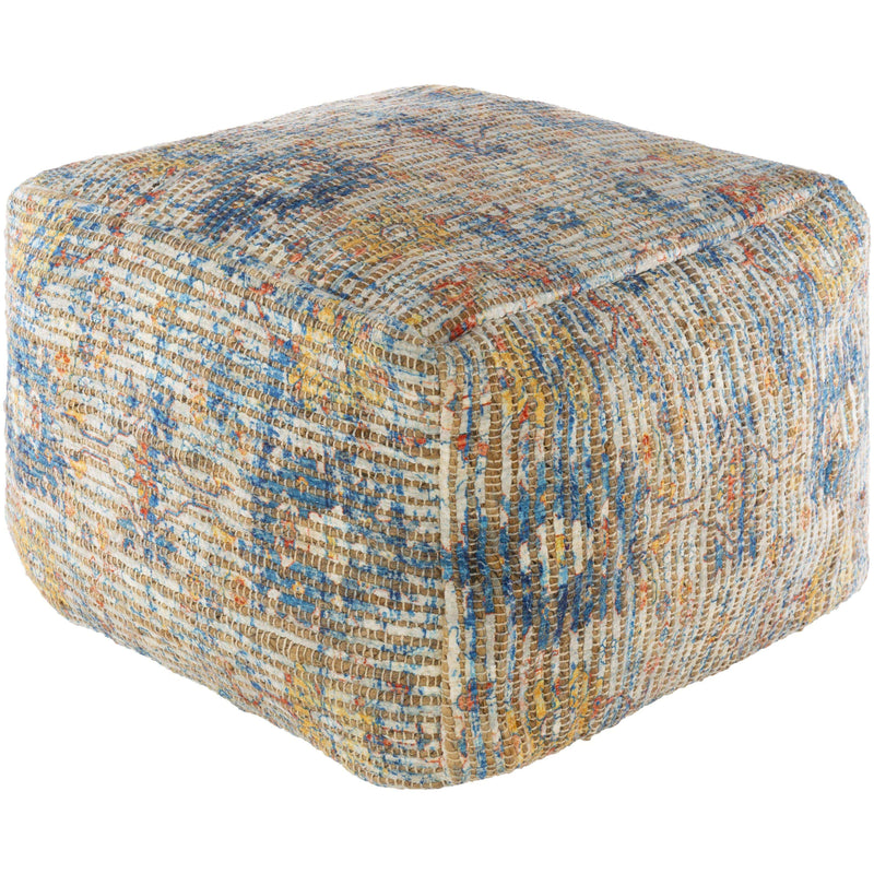 Coventry Yellow & Blue Floor Pouf