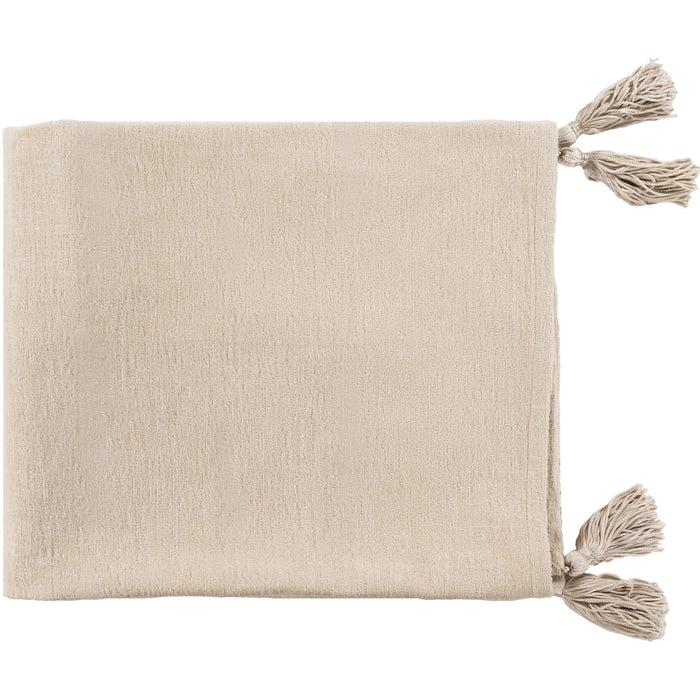 Copacetic Beige Chenille-Cotton Throw