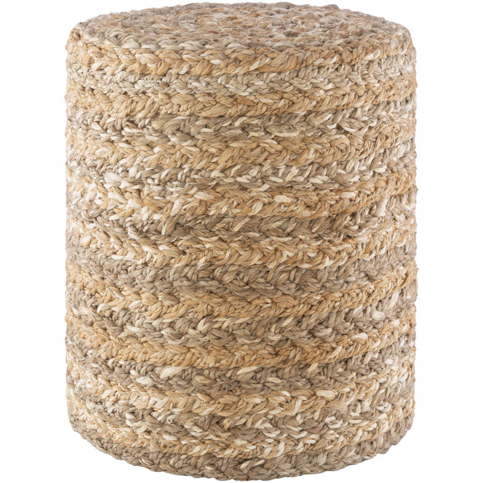 Durban Tan & Camel Jute Braided Floor Pouf