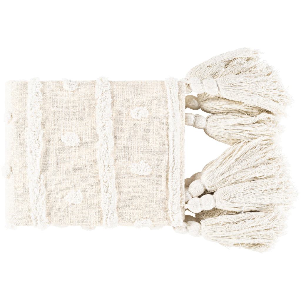 Dallan White/Beige Cotton Throw