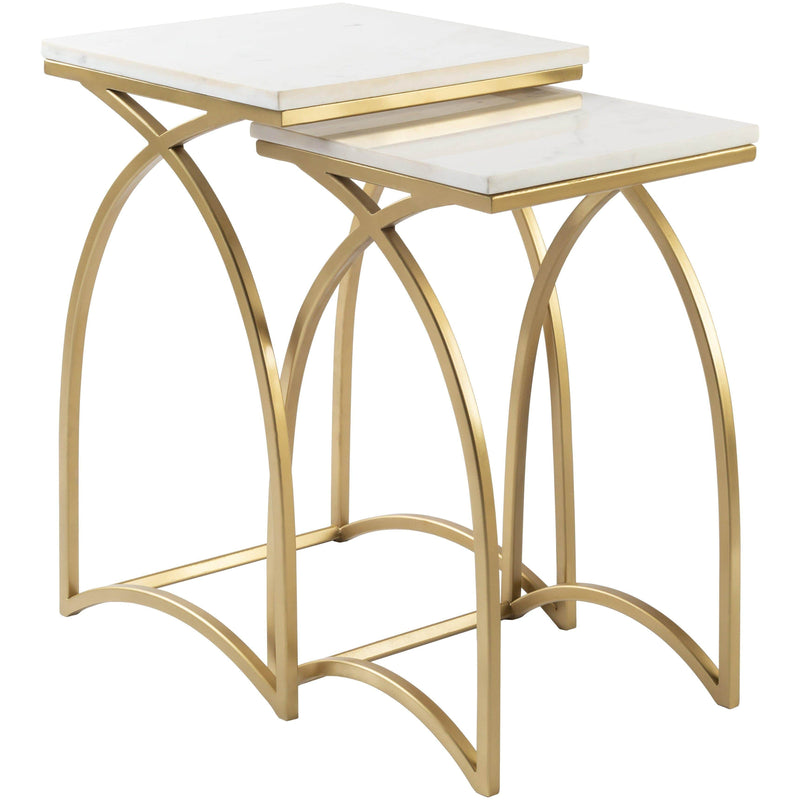 Evana Gold and Marble End Table