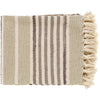 Beau Khaki Striped Cotton Throw